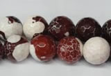 CAG2255 15.5 inches 14mm faceted round fire crackle agate beads