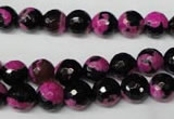 CAG2262 15.5 inches 8mm faceted round fire crackle agate beads