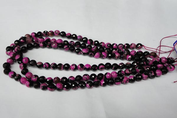 CAG2262 15.5 inches 8mm faceted round fire crackle agate beads