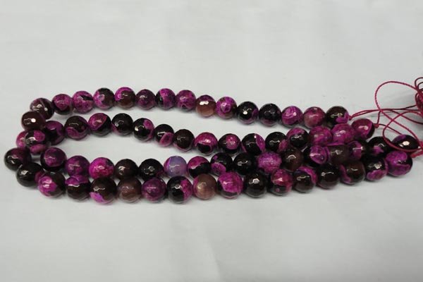 CAG2263 15.5 inches 10mm faceted round fire crackle agate beads