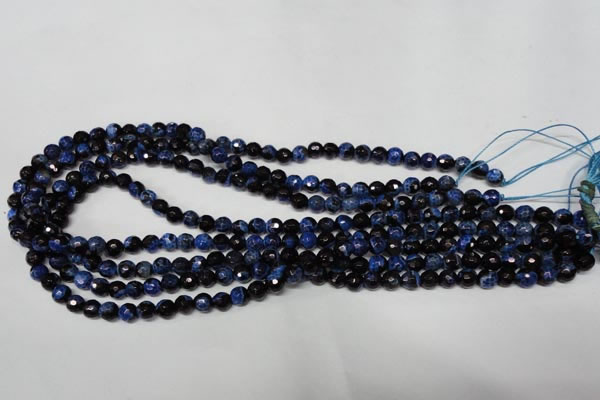 CAG2271 15.5 inches 6mm faceted round fire crackle agate beads