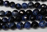 CAG2272 15.5 inches 8mm faceted round fire crackle agate beads