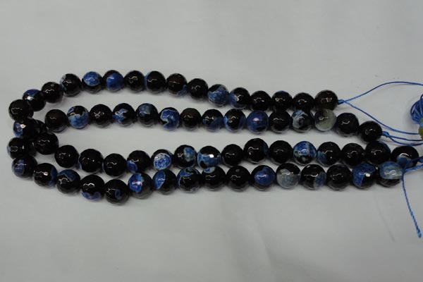 CAG2273 15.5 inches 10mm faceted round fire crackle agate beads