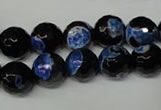 CAG2275 15.5 inches 14mm faceted round fire crackle agate beads