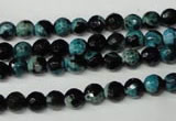 CAG2281 15.5 inches 6mm faceted round fire crackle agate beads