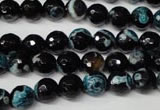 CAG2282 15.5 inches 8mm faceted round fire crackle agate beads