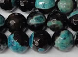 CAG2287 15.5 inches 18mm faceted round fire crackle agate beads