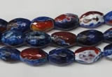 CAG2290 15.5 inches 8*12mm faceted rice fire crackle agate beads