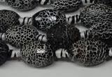 CAG2294 15.5 inches 12*16mm faceted rice fire crackle agate beads