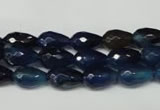 CAG2301 15.5 inches 8*12mm faceted teardrop agate gemstone beads