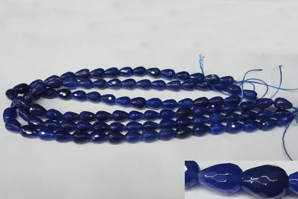 CAG2302 15.5 inches 8*12mm faceted teardrop agate gemstone beads