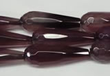 CAG2305 15.5 inches 10*30mm faceted teardrop agate gemstone beads