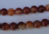 CAG2322 15.5 inches 8mmround red line agate beads wholesale