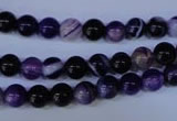 CAG2331 15.5 inches 6mm round violet line agate beads wholesale