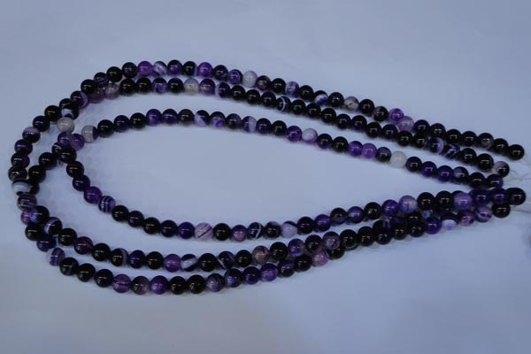 CAG2331 15.5 inches 6mm round violet line agate beads wholesale