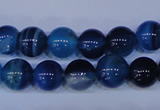 CAG2343 15.5 inches 10mm round blue line agate beads wholesale