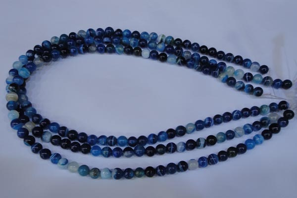 CAG2343 15.5 inches 10mm round blue line agate beads wholesale