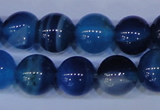 CAG2345 15.5 inches 14mm round blue line agate beads wholesale