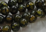 CAG235 15.5 inches 10mm round dragon veins agate gemstone beads