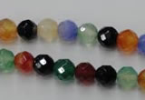 CAG2351 15.5 inches 6mm faceted round multi colored agate beads