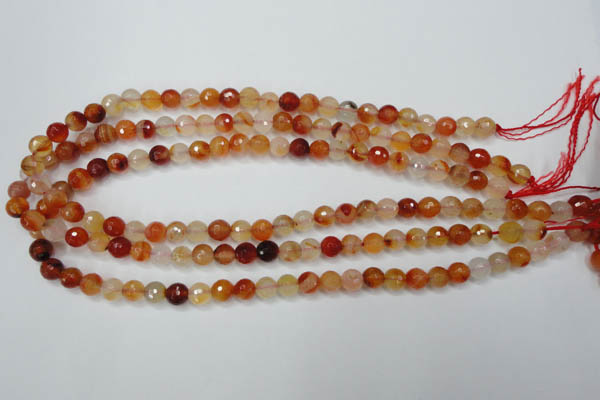 CAG2382 15.5 inches 8mm faceted round red agate beads wholesale