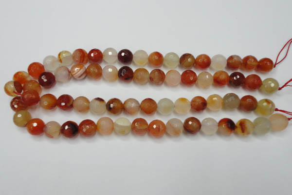 CAG2383 15.5 inches 10mm faceted round red agate beads wholesale