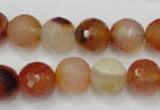 CAG2384 15.5 inches 12mm faceted round red agate beads wholesale