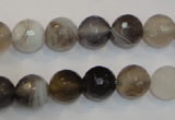 CAG2423 15.5 inches 10mm faceted round Chinese botswana agate beads