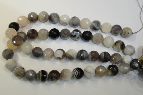 CAG2426 15.5 inches 16mm faceted round Chinese botswana agate beads