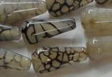 CAG254 15.5 inches 13*26mm teardrop dragon veins agate beads