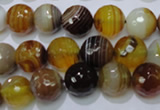 CAG2713 15.5 inches 10mm faceted round yellow line agate beads