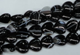 CAG2902 15.5 inches 8*8mm heart black line agate beads