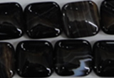 CAG2946 15.5 inches 18*18mm square black line agate beads