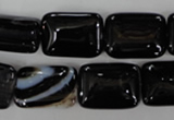 CAG2955 15.5 inches 13*18mm rectangle black line agate beads