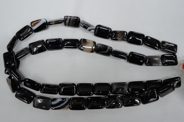 CAG2955 15.5 inches 13*18mm rectangle black line agate beads