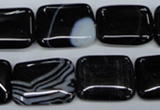 CAG2956 15.5 inches 15*20mm rectangle black line agate beads