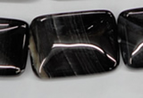 CAG2958 15.5 inches 22*30mm rectangle black line agate beads