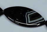 CAG3020 15.5 inches 25*48mm marquise black line agate beads