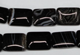 CAG3022 15.5 inches 12*16mm rectangle black line agate beads