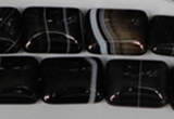 CAG3024 15.5 inches 15*20mm rectangle black line agate beads