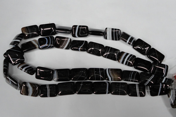 CAG3024 15.5 inches 15*20mm rectangle black line agate beads