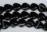 CAG3050 15.5 inches 10*10mm heart black line agate beads