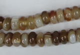 CAG3120 15.5 inches 6*10mm rondelle brown line agate beads