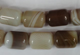 CAG3123 15.5 inches 12*16mm column brown line agate beads