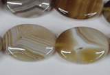 CAG3135 15.5 inches 18*25mm oval brown line agate beads