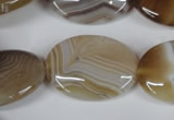 CAG3136 15.5 inches 22*30mm oval brown line agate beads