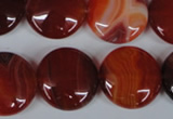 CAG3186 15.5 inches 20mm flat round red line agate beads