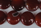 CAG3189 15.5 inches 18mm flat round red line agate beads