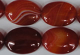 CAG3196 15.5 inches 18*25mm oval red line agate beads