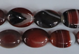 CAG3203 15.5 inches 13*18mm oval red line agate beads